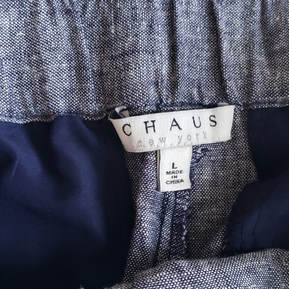 CHAUS Women linen two tone pants large - Picture 5 of 6